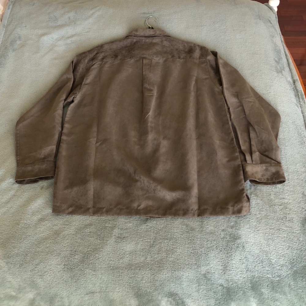 Solitude Men’s Micro Suede Button Down Shirt - Picture 2 of 5